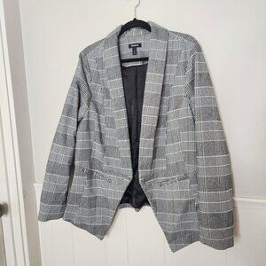 TORRID Black White Houndstooth Plaid Open Blazer